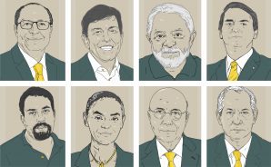 Ilustração de candidatos à presidência da República em 2018