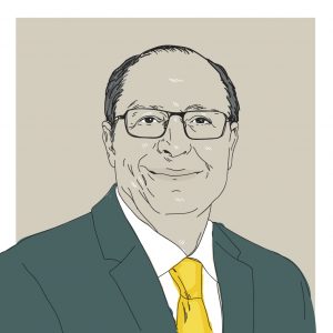 Ilustração digital do candidato a presidência Geraldo Alckmin